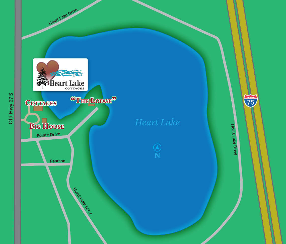 map overview of Heart Lake